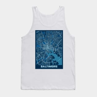 Baltimore - Maryland Peace City Map Tank Top